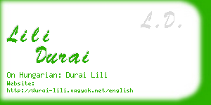 lili durai business card